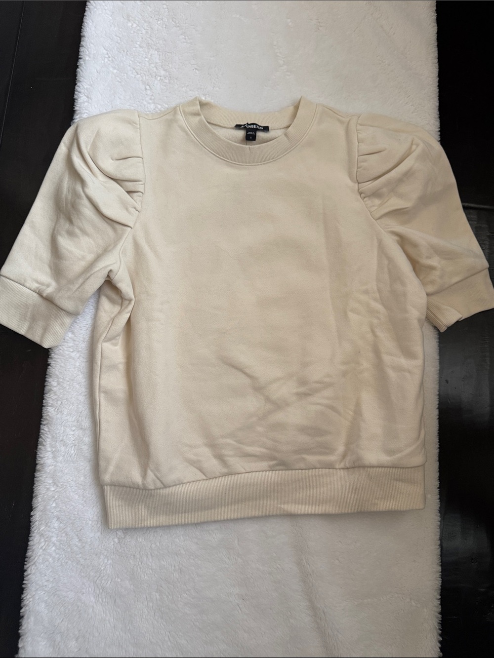 NWT Express Cream Crewneck Sweatshirt Size S